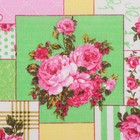 Полотенце 35х60 см, Пэчворк, зеленый, вафля, 120 гр/м2, хлопок 100% 9709739