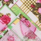 Полотенце 35х60 см, Пэчворк, зеленый, вафля, 120 гр/м2, хлопок 100% 9709739