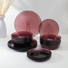 Набор столовый стеклянный «Идиллия», 18 предметов, цвет лилак - фото 10655897