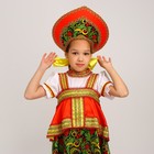 Русский костюм для девочки «Рябинушка с отлетной кокеткой», р. 32, рост 122-128 см - Фото 3