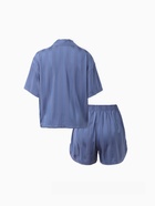 Пижама женская (рубашка, шорты) KAFTAN «Полоса», размер 40-42, синяя - Фото 12