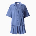 Пижама женская (рубашка и шорты) KAFTAN "Полоса" р.48-50, синий - Фото 7