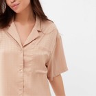 Пижама женская (рубашка и шорты) KAFTAN Silk, р.44-46, бежевый - Фото 3