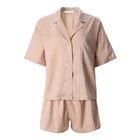 Пижама женская (рубашка и шорты) KAFTAN Silk, р.44-46, бежевый - Фото 7