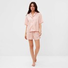 Пижама женская (рубашка и шорты) KAFTAN Silk, р.44-46, розовый - Фото 2