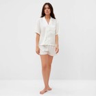 Пижама женская (рубашка и шорты) KAFTAN Silk, р.44-46, белый - Фото 2