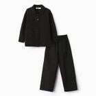 Костюм (рубашка и брюки) детский KAFTAN "Лен", р.30 (98-104 см) черный 9775968 - фото 10749844