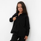 Костюм (рубашка и брюки) детский KAFTAN "Лен", р.32 (110-116см) черный - фото 22369400
