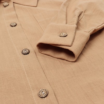 Костюм (рубашка и брюки) детский KAFTAN «Лён», размер 32 (110-116 см), бежевый