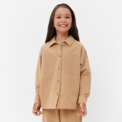 Костюм (рубашка и брюки) детский KAFTAN «Лён», размер 34 (122-128 см), бежевый