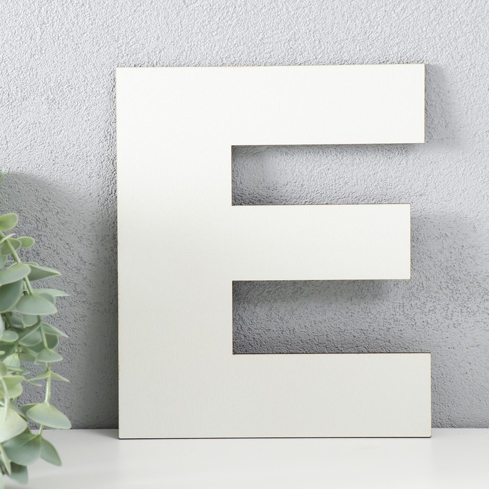 Панно буква "E" 16,5х20 см, белая - Фото 1