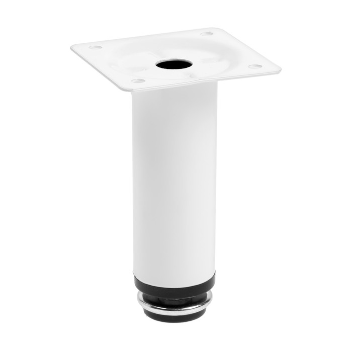 Опора круглая OKR=001WH ТУНДРА, d=30 мм, H=100 мм, белая - Фото 1