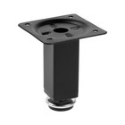 Опора квадратная OKV001BL ТУНДРА, d=25×25 мм, H=80 мм, чёрная - Фото 1