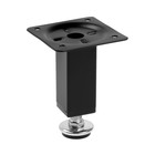 Опора квадратная OKV001BL ТУНДРА, d=25×25 мм, H=80 мм, чёрная - Фото 2