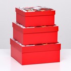 Набор коробок 3 в 1 15,5 х 15,5 х 7,5 - 18 х 18 х 8,5 - 20 х 20 х 9,5 см - фото 22370192