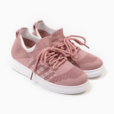 Кроссовки детские, пыльно-розовые, принт микс, размер 34