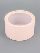 Подарочная коробка круглая «Розовый персик» завальцованная с окном, 18×10 см - Фото 2