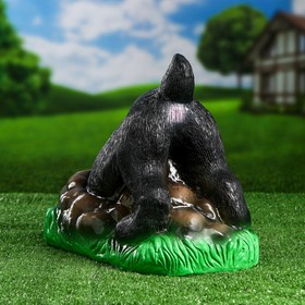 Садовая фигура "Собака ищет клад" черная, 30см