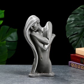 Фигура "Девушка загадка" серый камень, 28см