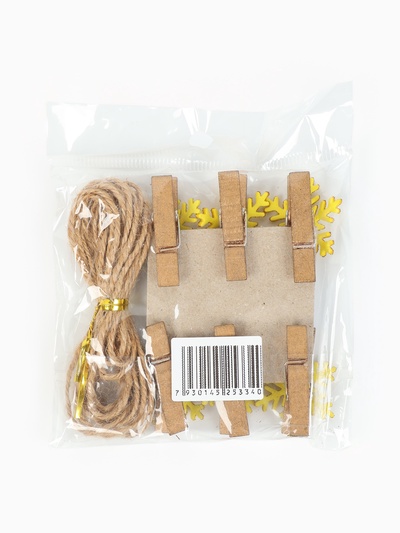 Прищепки декоративные новогодние «Снежинки» золотые, 6 шт.