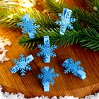 Прищепки для декора «Снежинки» голубые, 6 шт. - Фото 2