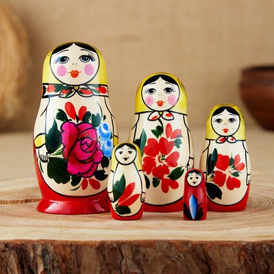 Матрёшка дерево «Семёновская», 5-и кукольная, 10 см