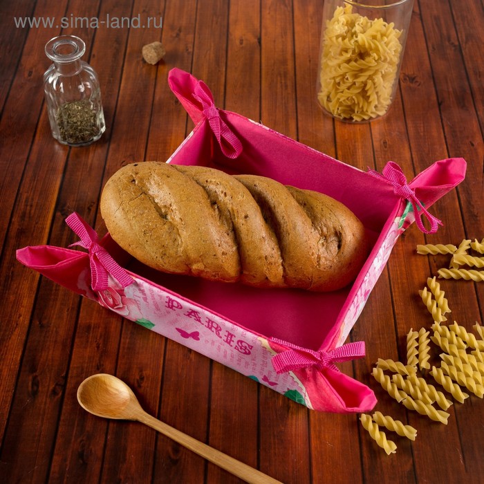 Хлебница "Collorista" Романтика 20*20 + 7 см, полиэстер - Фото 1