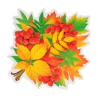 Украшение на скотче "Осенний букет" листья, рябина, 26х26 см - фото 110753459