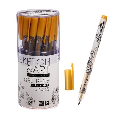 Ручка гелевая SKETCH&ART UniWrite.GOLD, 0,8 мм, золотой