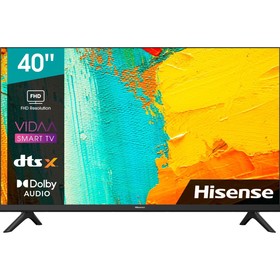 Телевизор Hisense 40A4BG, 40", 1920x1080, DVB-T2/C/S/S2, HDMI 2, USB 2,  Smart TV, черный