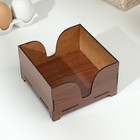 Салфетница деревянная «Орех», без гравировки, с салфетками, цвет коричневый - Фото 3