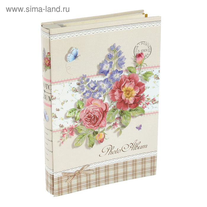 Фотоальбом магнитный 20 листов "Цветы, клетчатая полоска" МИКС 33,5х23х5,5 см - Фото 1