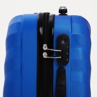 Чемодан средний 60 л (M) «Фабрика КАРТЕКС», отдел на молнии, кодовый замок, 4 колеса, цвет светло-синий - фото 26137565