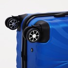 Чемодан средний 60 л (M) «Фабрика КАРТЕКС», отдел на молнии, кодовый замок, 4 колеса, цвет светло-синий - фото 26137566