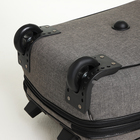 Чемодан малый 20", отдел на молнии, с расширением, наружный карман, 2 колеса, цвет серый - Фото 7