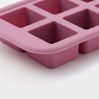 Форма для льда и кондитерских изделий «Мини-кубики», 17×7 см, h=2 см, ячейка 2,3 см, цвет сливовый - Фото 3