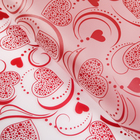 Плёнка для цветов и подарков "Сердечки бордовые", 60 х 60 см - Фото 1