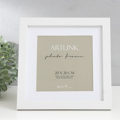 Фоторамка для фото 20×20 см Ellis, МДФ, с паспарту, белый