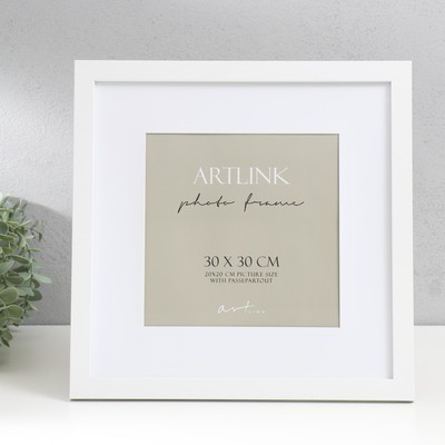 Фоторамка для фото 30×30 см Ellis, МДФ, с паспарту, белый