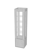 Витрина «К 500Д», 500×450×2000 мм, ЛДСП, стекло, белая  (артикул 9846665)  большой выбор товаров оптом и в розницу по низким ценам с доставкой