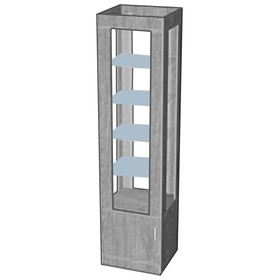 

Витрина К 500Д, 500*450*2000, ЛДСП, стекло, цвет серый