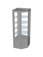 Витрина К 700уд, 700×700×2000, ЛДСП, стекло, серая  (артикул 9846670)  большой выбор товаров оптом и в розницу по низким ценам с доставкой