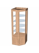 Витрина «К 700УД», 700×700×2000 мм, ЛДСП, стекло, цвет дуб сонома 9846671