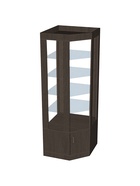 Витрина «К 700УД», 700×700×2000 мм, ЛДСП, стекло, цвет венге  (артикул 9846672)  большой выбор товаров оптом и в розницу по низким ценам с доставкой