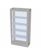Витрина К 1000Н, 1000×450×2000, ЛДСП, стекло, серая 9846674