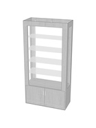 Витрина «К 1000Д», 1000×450×2000 мм, ЛДСП, стекло, белая  (артикул 9846677)  большой выбор товаров оптом и в розницу по низким ценам с доставкой