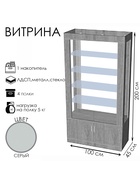 Витрина К 1000Д, 1000×450×2000, ЛДСП, стекло, серая 9846678