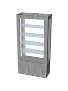 Витрина К 1000Д, 1000×450×2000, ЛДСП, стекло, серая 9846678