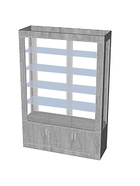 Витрина К 1350Д, 1350×450×2000, ЛДСП, стекло, серая 9846682