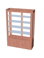 Витрина «К 1350Д», 1350×450×2000 мм, ЛДСП, стекло, цвет дуб сонома 9846683